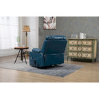Blue Oversized PU Leather Power Lift Recliner with Massage, Heating, Lay Flat