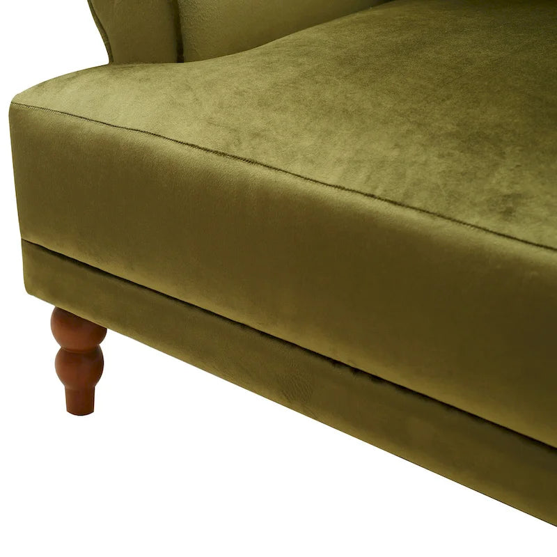 37.8 Velvet Accent Chair with Ergonomic Lumbar Support