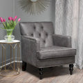 Slate 28 Button Tufted Club Chair with Nailheads