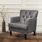 Slate 28 Button Tufted Club Chair with Nailheads