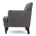 Slate 28 Button Tufted Club Chair with Nailheads