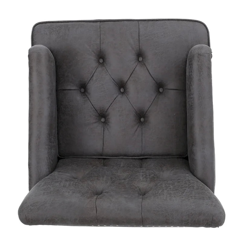 Slate 28 Button Tufted Club Chair with Nailheads