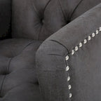 Slate 28 Button Tufted Club Chair with Nailheads