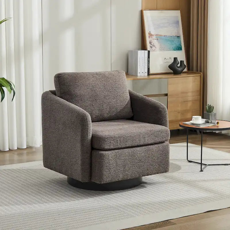 - Clara Chenille Swivel Accent Chair with Sleek Modern Design and Plush Cushioning - 31.5W