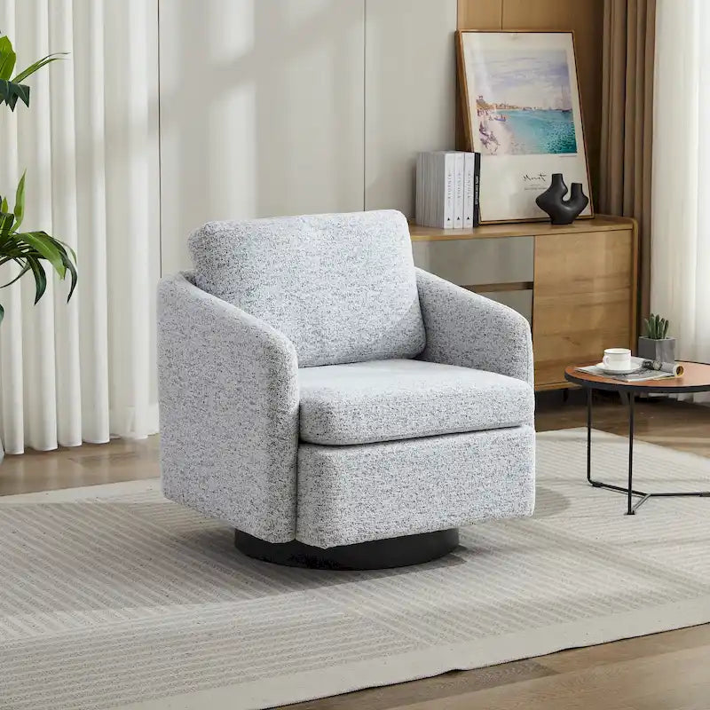 - Clara Chenille Swivel Accent Chair with Sleek Modern Design and Plush Cushioning - 31.5W