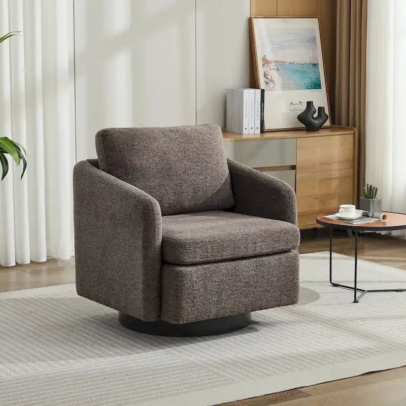 - Clara Chenille Swivel Accent Chair with Sleek Modern Design and Plush Cushioning - 31.5W