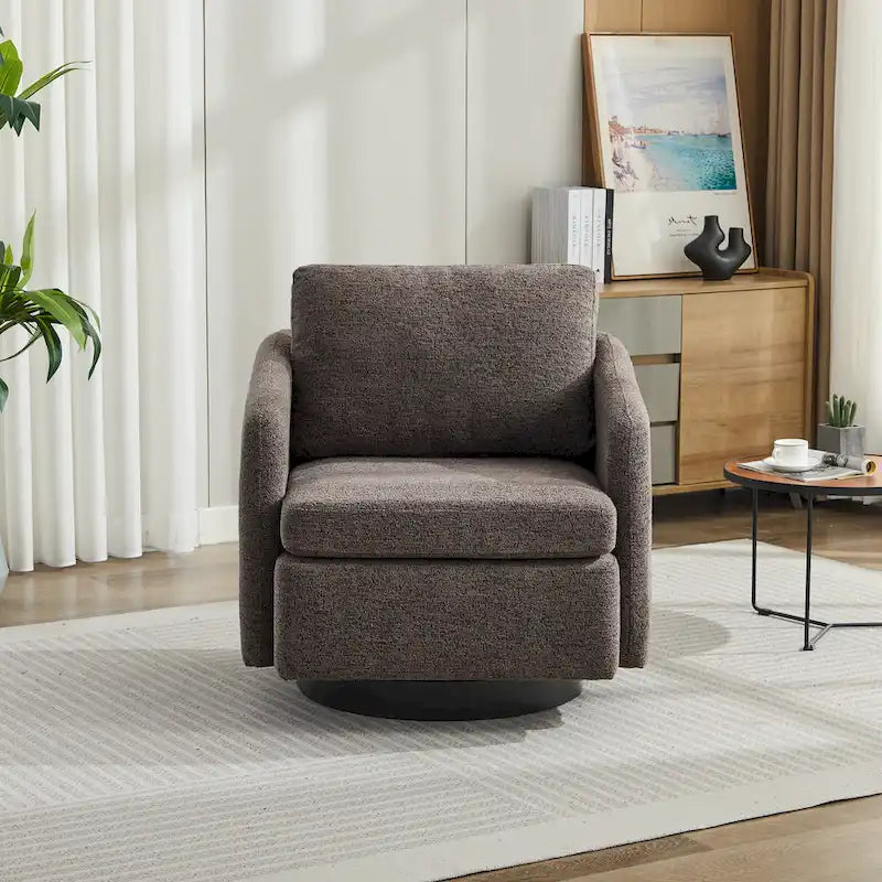 - Clara Chenille Swivel Accent Chair with Sleek Modern Design and Plush Cushioning - 31.5W