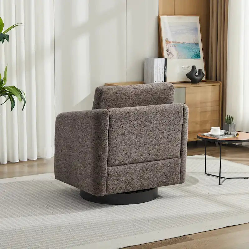 - Clara Chenille Swivel Accent Chair with Sleek Modern Design and Plush Cushioning - 31.5W