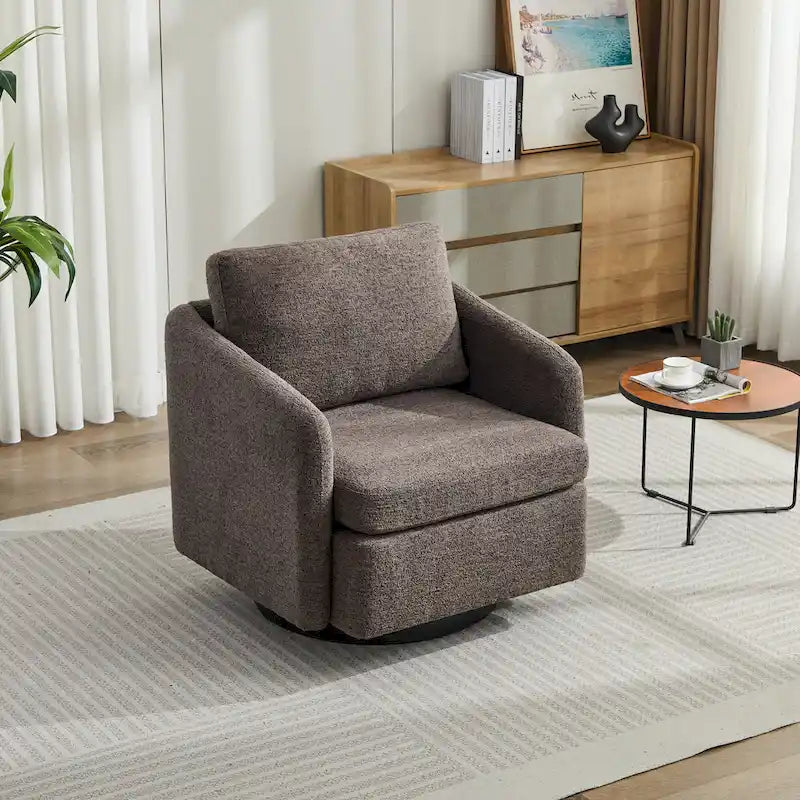 - Clara Chenille Swivel Accent Chair with Sleek Modern Design and Plush Cushioning - 31.5W