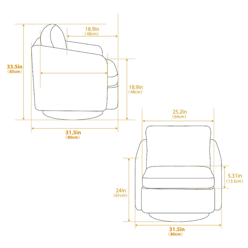 - Clara Chenille Swivel Accent Chair with Sleek Modern Design and Plush Cushioning - 31.5W