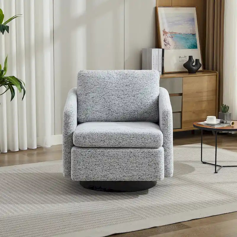 - Clara Chenille Swivel Accent Chair with Sleek Modern Design and Plush Cushioning - 31.5W