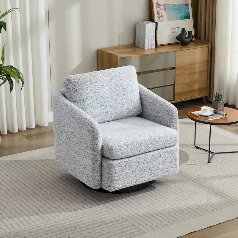 - Clara Chenille Swivel Accent Chair with Sleek Modern Design and Plush Cushioning - 31.5W