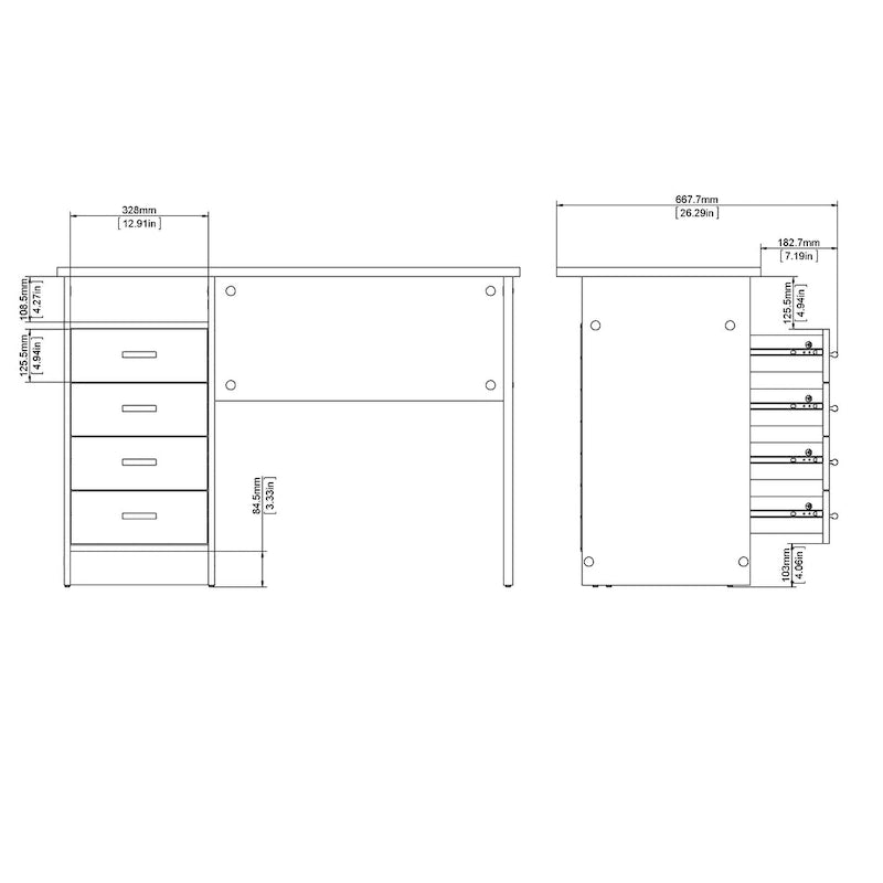 Skylar 4-drawer Desk