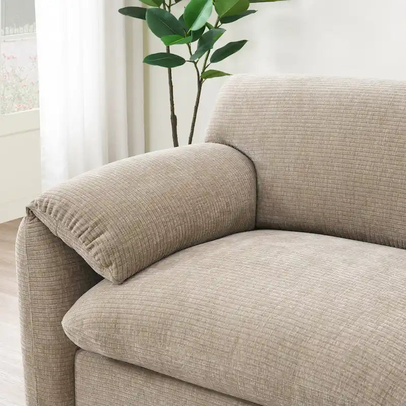 140 Chenille U-Shaped Modular Sectional Sofa with 31.5 Wide Seats, USB/Type-C Chargers & Storage Pockets