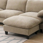 140 Chenille U-Shaped Modular Sectional Sofa with 31.5 Wide Seats, USB/Type-C Chargers & Storage Pockets