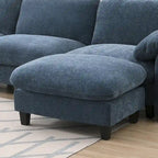 140 Chenille U-Shaped Modular Sectional Sofa with 31.5 Wide Seats, USB/Type-C Chargers & Storage Pockets