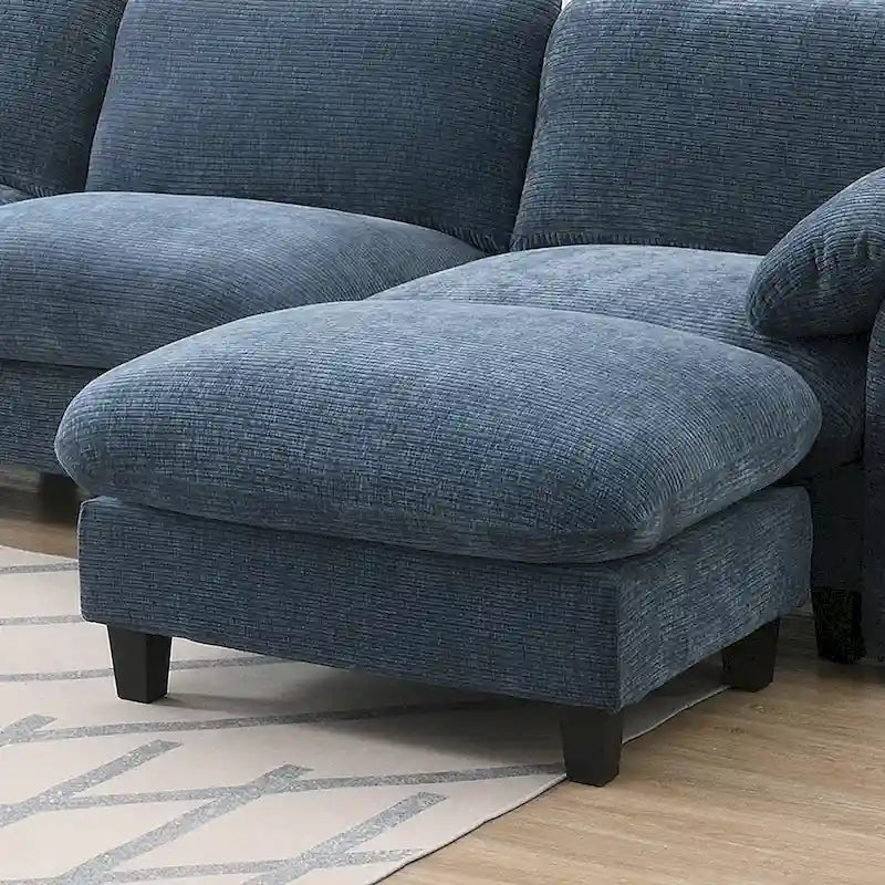 140 Chenille U-Shaped Modular Sectional Sofa with 31.5 Wide Seats, USB/Type-C Chargers & Storage Pockets