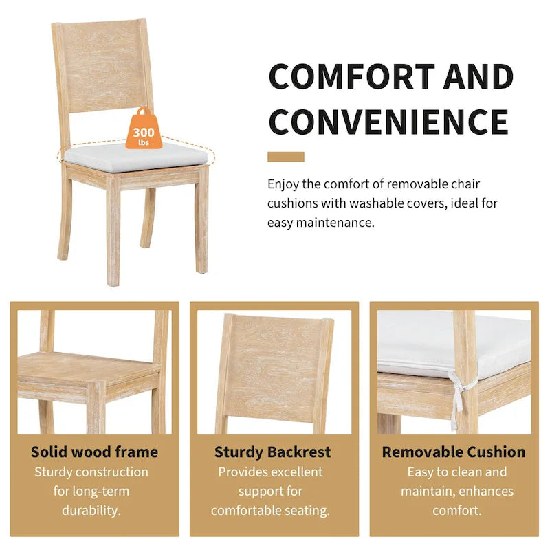 6 Pcs Dining Table Set with Storage Shelf and Curved Legs, Kitchen Furniture Dining Table Set with Bench and 4 Dining Chairs