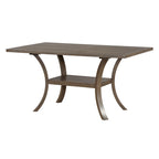 6 Pcs Dining Table Set with Storage Shelf and Curved Legs, Kitchen Furniture Dining Table Set with Bench and 4 Dining Chairs