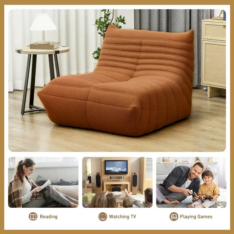 HOMCOM Bean Bag Chair for Adults, Giant Fireside Chair Lazy Sofa, Bean Bag Sofa with High Density Comfortable Foam