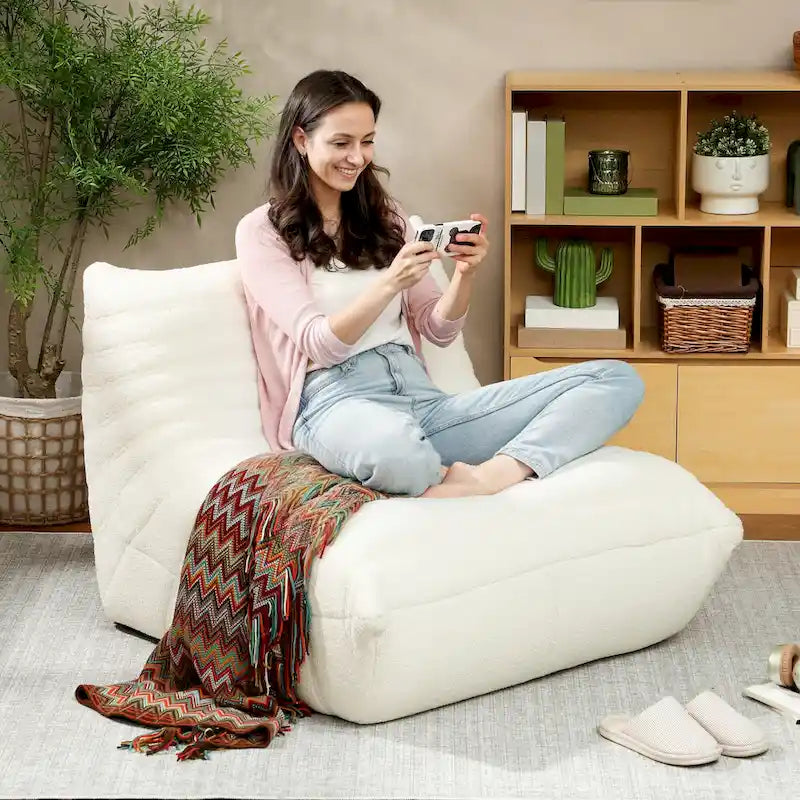 HOMCOM Bean Bag Chair for Adults, Giant Fireside Chair Lazy Sofa, Bean Bag Sofa with High Density Comfortable Foam