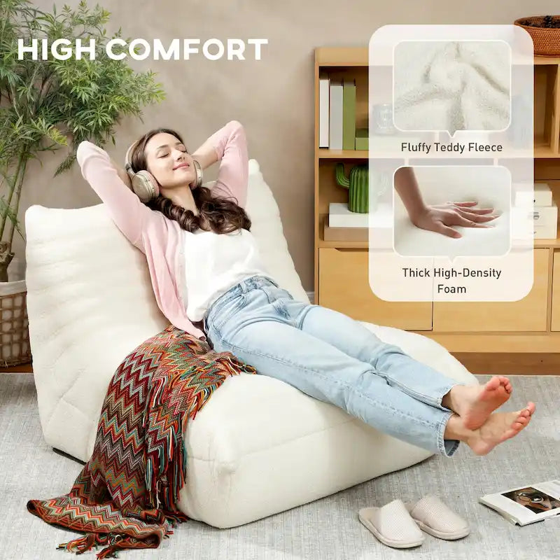 HOMCOM Bean Bag Chair for Adults, Giant Fireside Chair Lazy Sofa, Bean Bag Sofa with High Density Comfortable Foam