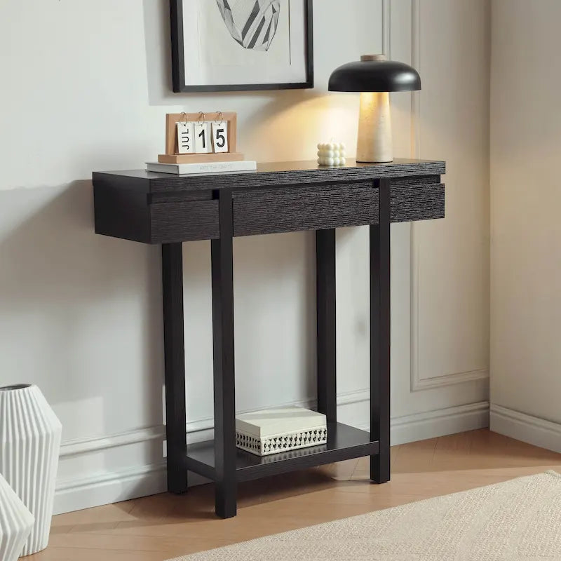 Stylish Wooden Console Table with Drawer and Shelf