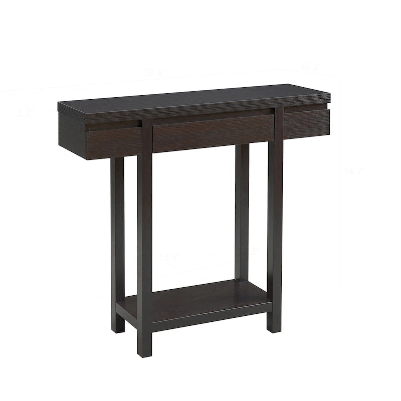 Stylish Wooden Console Table with Drawer and Shelf