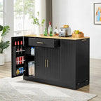 53 Inch Large Kitchen Island With Trash Can Storage Cabinet(no include stool)