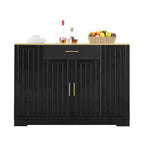 53 Inch Large Kitchen Island With Trash Can Storage Cabinet(no include stool)