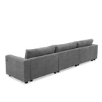 L Shaped Cloud Couch Corduroy Sectional Sofa w/USB, Chaise, Cup Holder