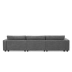 L Shaped Cloud Couch Corduroy Sectional Sofa w/USB, Chaise, Cup Holder