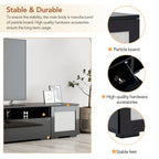 Black 82 TV Stand with Push-Open Doors & LED for TVs Up to 90