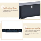 Black 82 TV Stand with Push-Open Doors & LED for TVs Up to 90