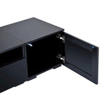 Black 82 TV Stand with Push-Open Doors & LED for TVs Up to 90