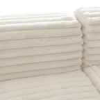 110 Faux Fur Cloud 3-Seater sat L-Shaped Sectional Sofa with Two Included Throw Pillows