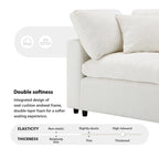 Beige 130 Chenille U-Shaped Sleeper Sectional Sofa, Modular Design