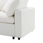 Beige 130 Chenille U-Shaped Sleeper Sectional Sofa, Modular Design