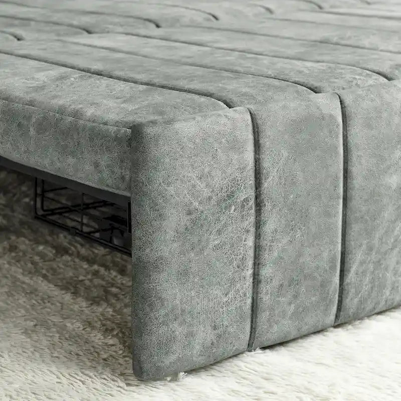 Modern 68 Foam 3 in 1 Pull-Out 3-seaters Bed Sleeper Sofa with Copper Nails and Two Drawers