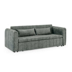 Modern 68 Foam 3 in 1 Pull-Out 3-seaters Bed Sleeper Sofa with Copper Nails and Two Drawers