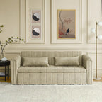 Modern 68 Foam 3 in 1 Pull-Out 3-seaters Bed Sleeper Sofa with Copper Nails and Two Drawers