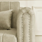 Modern 68 Foam 3 in 1 Pull-Out 3-seaters Bed Sleeper Sofa with Copper Nails and Two Drawers