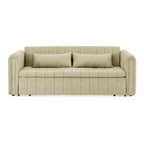 Modern 68 Foam 3 in 1 Pull-Out 3-seaters Bed Sleeper Sofa with Copper Nails and Two Drawers