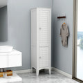 5-tier Narrow Freestanding Bathroom Cabinet with 2-shutter Doors - 15.35 x 15.35 x 63.00