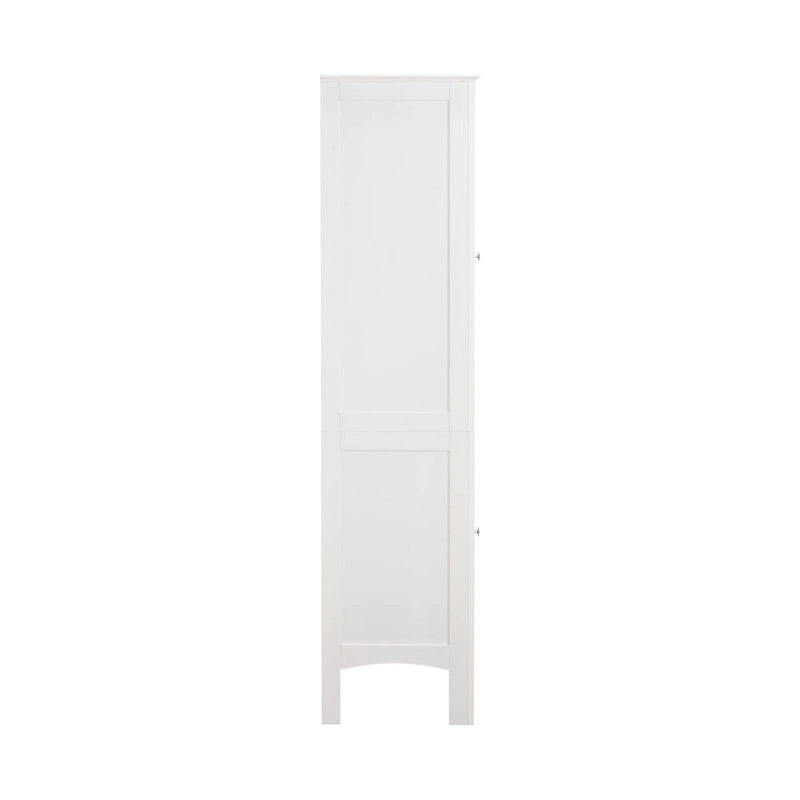 5-tier Narrow Freestanding Bathroom Cabinet with 2-shutter Doors - 15.35 x 15.35 x 63.00