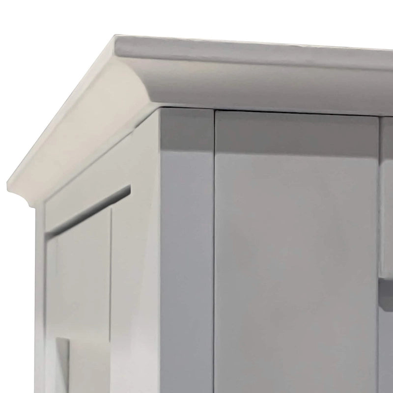 5-tier Narrow Freestanding Bathroom Cabinet with 2-shutter Doors - 15.35 x 15.35 x 63.00