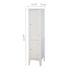 5-tier Narrow Freestanding Bathroom Cabinet with 2-shutter Doors - 15.35 x 15.35 x 63.00