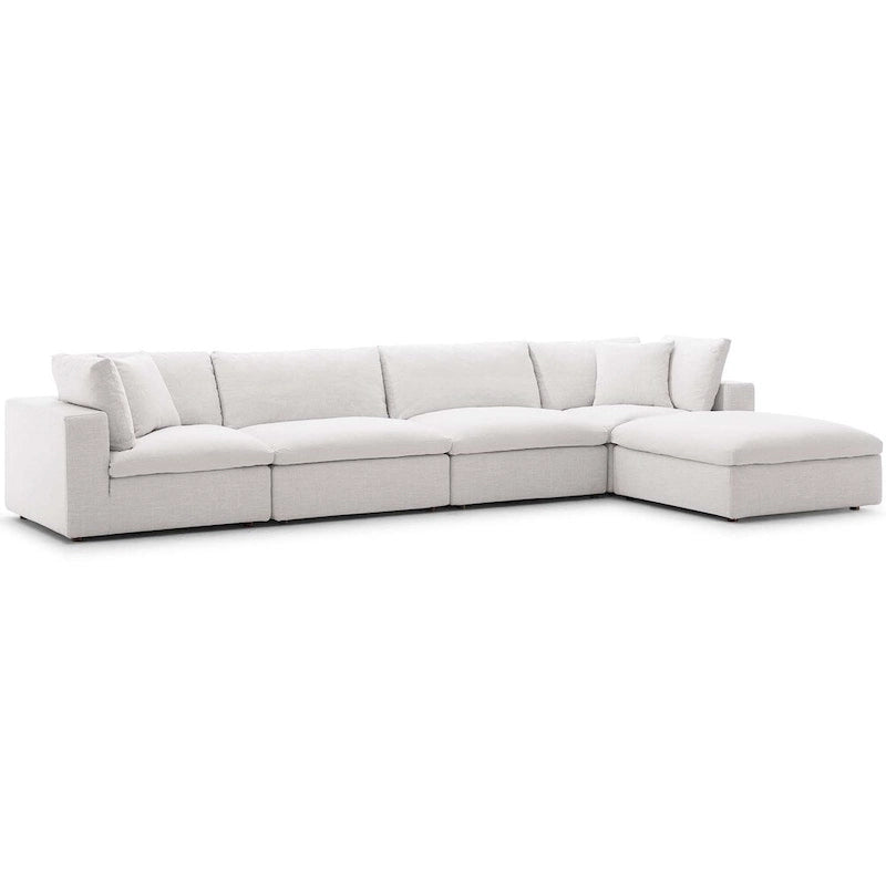  Hrazdan Fabric/Wood Down-filled Over-stuffed 5-piece Sectional Sofa Set