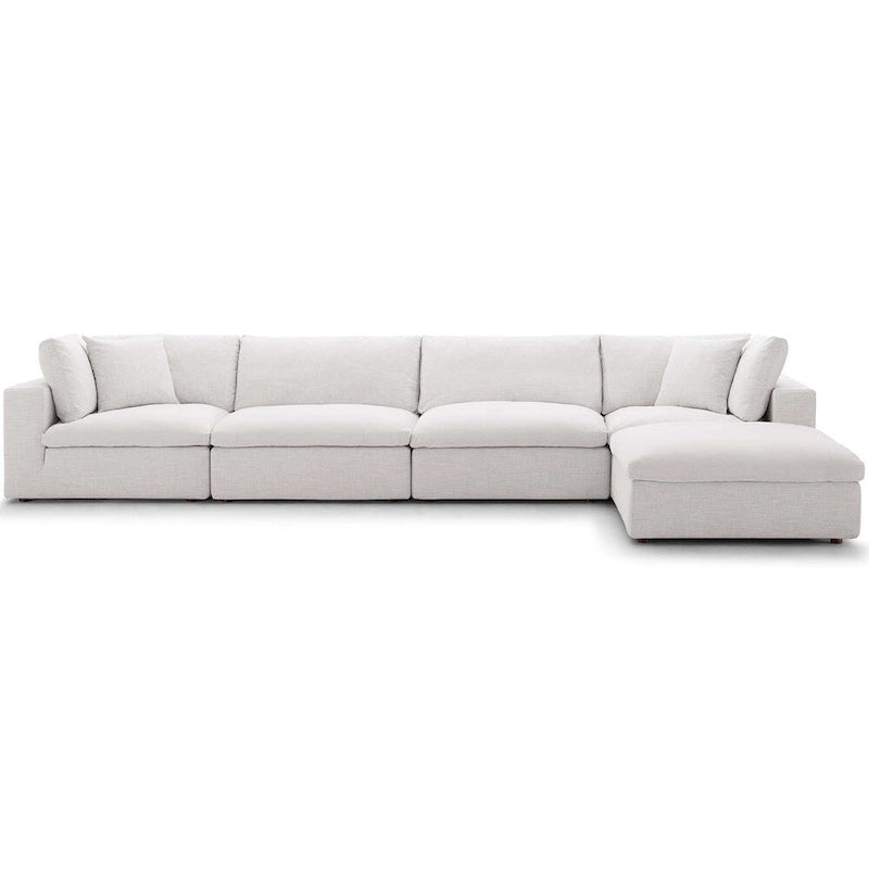 Hrazdan Fabric/Wood Down-filled Over-stuffed 5-piece Sectional Sofa Set