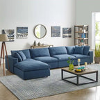 Hrazdan Fabric/Wood Down-filled Over-stuffed 5-piece Sectional Sofa Set